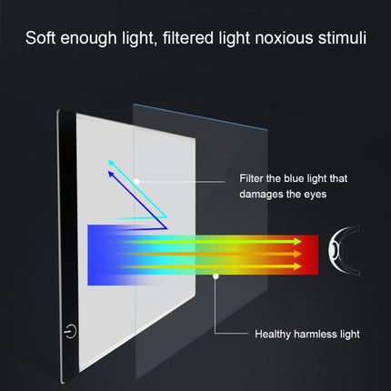 Ultra-thin A4 Size Portable USB LED Artcraft Tracing Light Box Copy Board Brightness Control for Artists Drawing Sketching Animation and X-ray Viewing, Brightness Control