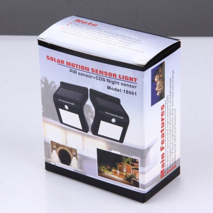 8 LEDs Solar Motion Sensor Wall Light with Solar Panel, 8 LEDs White Light