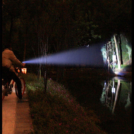 KS-738 USB Charging Waterproof T6+XPE Zoomable LED Flashlight with 4-Modes