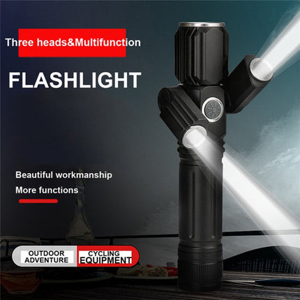 KS-738 USB Charging Waterproof T6+XPE Zoomable LED Flashlight with 4-Modes