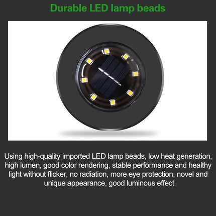 4 PCS 8 LEDs IP65 Waterproof Solar Powered Buried Lamp Garden Villa Garden Lawn Decorative Spotlight