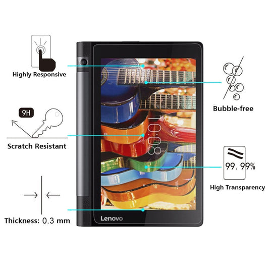 For Lenovo YOGA Tab 3 10 inch / YT3-X50F 0.3mm 9H Hardness Tempered Glass Screen Film, For X50F