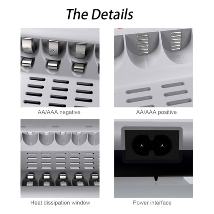 100-240V 8 Slot Battery Charger for AA & AAA Battery, UK Plug