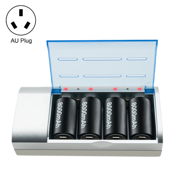 4-Slot AA AAA C D Rechargeable Battery Charger – AC 100-240V AU Plug