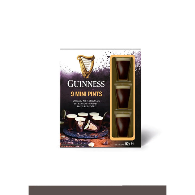 Guinness milk and white chocolate mini pints in acetate carton - 9 pieces