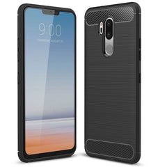 For LG G7 ThinQ Brushed Texture Carbon Fiber Shockproof TPU Protective Back Case, For G7 ThinQ, For LG G7 ThinQ