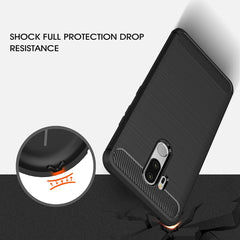 For LG G7 ThinQ Brushed Texture Carbon Fiber Shockproof TPU Protective Back Case, For G7 ThinQ, For LG G7 ThinQ