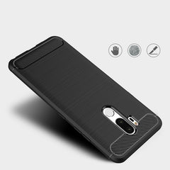 For LG G7 ThinQ Brushed Texture Carbon Fiber Shockproof TPU Protective Back Case, For G7 ThinQ, For LG G7 ThinQ