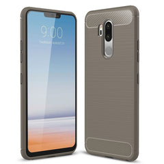 For LG G7 ThinQ Brushed Texture Carbon Fiber Shockproof TPU Protective Back Case, For G7 ThinQ, For LG G7 ThinQ