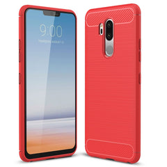 For LG G7 ThinQ Brushed Texture Carbon Fiber Shockproof TPU Protective Back Case, For G7 ThinQ, For LG G7 ThinQ