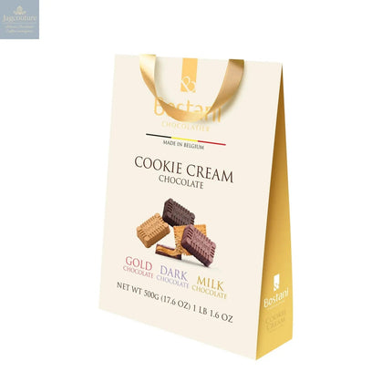 Large gift bag of approx 50 assorted cookie cream chocolates - dark, milk and golden caramel individually wrapped