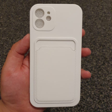 Liquid Silicone Black Case With Card Slot - For iPhone 12