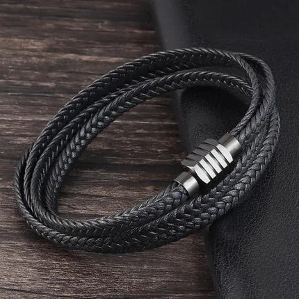 Long Black Braided Bracelet