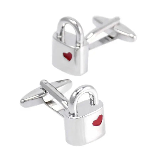 Love Heart Padlock Cufflinks