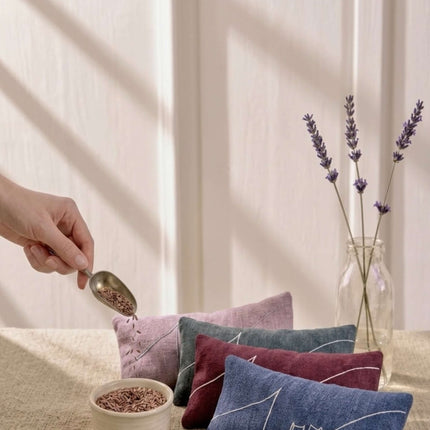 Love Embroidered Linen and Lavender Eye Pillow