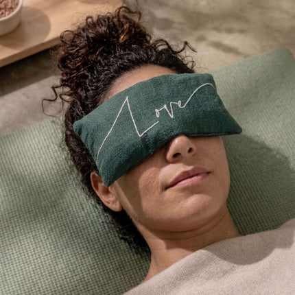 Love Embroidered Linen and Lavender Eye Pillow
