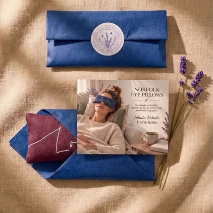 Love Embroidered Linen and Lavender Eye Pillow