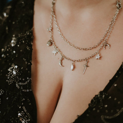 Lyra Artemis Celestial Charm Necklace