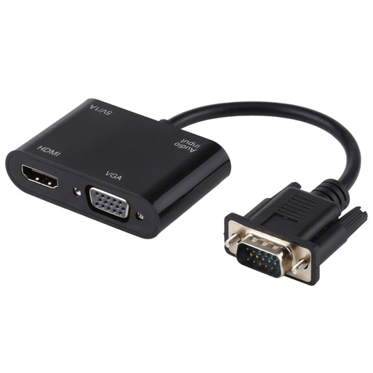 2 in 1 VGA to HDMI + VGA 15 Pin HDTV Adapter Converter with Audio