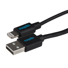 Maplin Lightning to USB-A Cable - Black, 0.5m