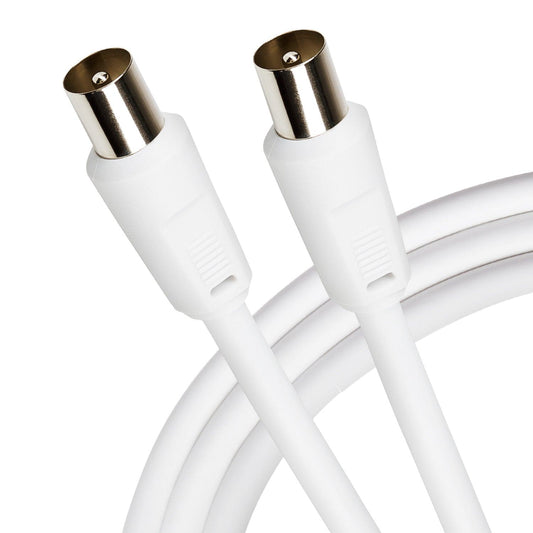 Maplin TV Aerial Cable Coaxial RF Male to RF Male - White