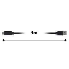 Maplin Pro USB-C to USB-A 3.1 Gen1 5Gbps Super Speed Cable - Black, 1m