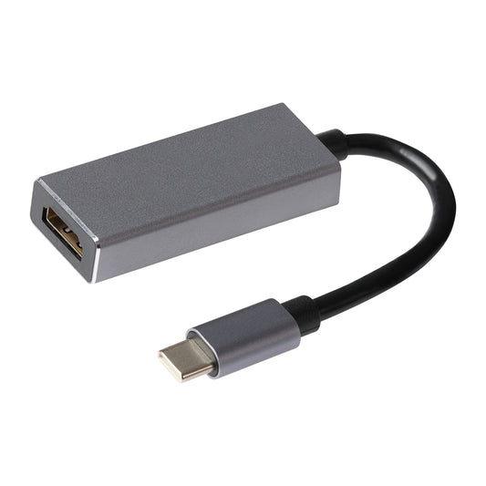 Maplin USB-C to HDMI V3.1 Adapter (Supports 4K Ultra HD @30Hz) - Grey, 0.12m