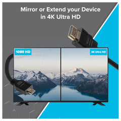 Maplin HDMI-A to Micro HDMI-D 4K Ultra HD 30Hz Cable with Ethernet & Gold Connectors - Black, 3m