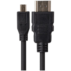 Maplin HDMI-A to Micro HDMI-D 4K Ultra HD 30Hz Cable with Ethernet & Gold Connectors - Black, 3m