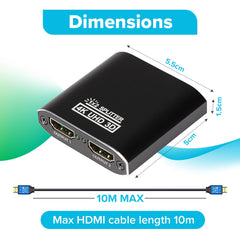 Maplin HDMI Splitter 1 Port In 2 Ports Out 4K Ultra HD @30Hz 10.2Gbps
