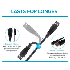 Maplin USB-A to 8-Pin Mini USB Cable - Black, 3m
