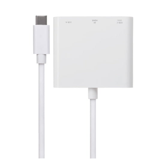 Nikkai USB-C Multiport Hub to USB-A 3.1 Gen 1 / HDMI 4K 30Hz / USB-C PD 100W - White