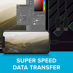 Maplin USB-C to USB-C 3.2 Gen2 100W 10Gbps Super Speed Cable - Black, 1m