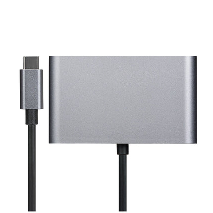 Nikkai USB-C Multiport Hub to USB-A 3.0 / HDMI 4K / Gigabit RJ45 / USB-C PD - Silver