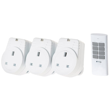 Maplin ORB RF Remote Controlled Mains Plug Sockets Set Version S2 - 3 Pack, White