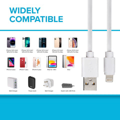 Maplin Premium Apple MFI Certified Lightning to USB-A 2.0 Coiled Cable - White, 0.5m
