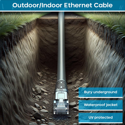 Maplin Outdoor External CAT6 Copper UTP Ethernet Network Cable - Black