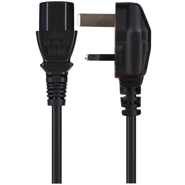 Maplin Power Lead IEC C13 Female Plug to UK 3 Pin Plug - 2m, 5 Amp Fuse