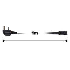 Maplin Power Lead IEC C7 Fig 8 2 Pin Plug to UK 3 Pin Plug - 0.5m, 3 Amp Fuse