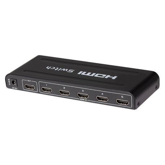 Maplin HDMI Switch 5 Ports In 1 Port Out 4K Ultra HD @30Hz with Remote Control