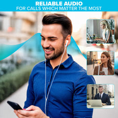 Maplin Hybrid Wired Lightning Earbuds with Hands Free Calling & Volume Button - White