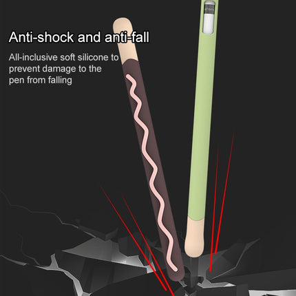 LOVE MEI For Apple Pencil 2 Stripe Design Stylus Pen Silicone Protective Case Cover, For Apple Pencil 2