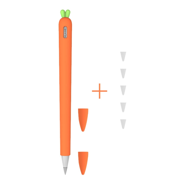 Cute Carrot Liquid Silicone Protective Cover with Pen Cap & Nib Cover for Huawei M-Pencil