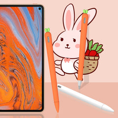 Cute Carrot Liquid Silicone Protective Cover with Pen Cap & Nib Cover for Huawei M-Pencil