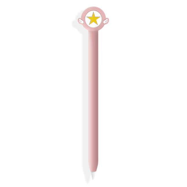 Cute Cartoon Silicone Protective Cover for Apple Pencil 1(Five-pointed Star Pink), For Apple Pencil 1