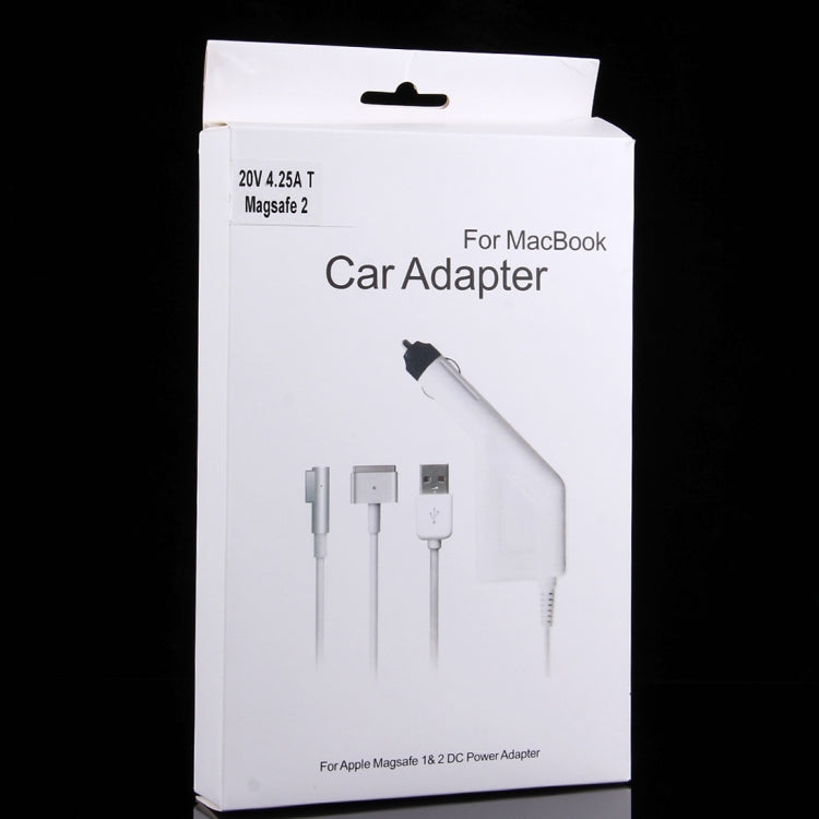 85W 20V 4.25A 5 Pin T Style MagSafe 2 Car Charger with 1 USB Port for Apple Macbook A1398 / A1424 / MC975 / MC976 / ME664 / ME665, Length: 1.7m, 85W 20V 4.25A