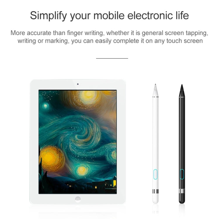 WIWU P339 USB Charging Universal Tablet PC Capacitive Pen Stylus Pen, Compatible with IOS & Android System Devices, USB Charging Universal White, USB Charging Universal Black