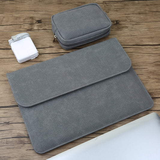 2 in 1 Horizontal Matte Leather Laptop Inner Bag + Power Bag for MacBook Air 13.3 inch A1466 (2012 - 2017) / A1369 (2010 - 2012), MacBook Air 13.3 inch A1466 (2012 - 2017) / A1369 (2010 - 2012)