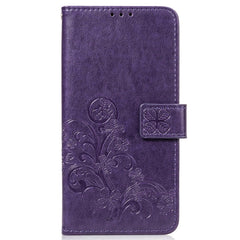 Lucky Clover Pressed Flowers Pattern Leather Case for OnePlus 6T, with Holder & Card Slots & Wallet & Hand Strap, For OnePlus 6T