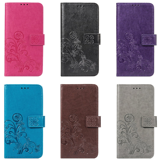 Lucky Clover Pressed Flowers Pattern Leather Case for OnePlus 6T, with Holder & Card Slots & Wallet & Hand Strap, For OnePlus 6T